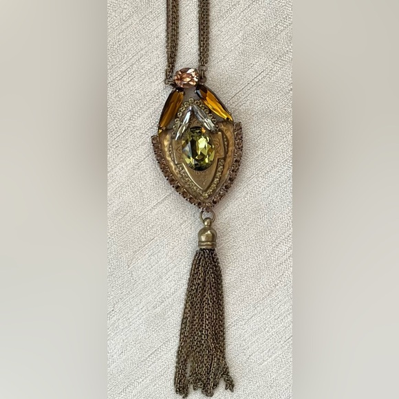 SORRELLI ANTIQUE BRASS STATEMENT NECKLACE - Picture 4 of 16